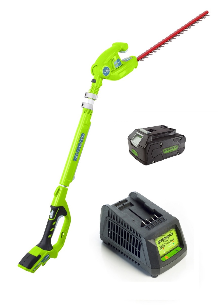 גוזם גדר חיה גובה24V+סוללה 4Ah + מטען greenworks | ג.חיון