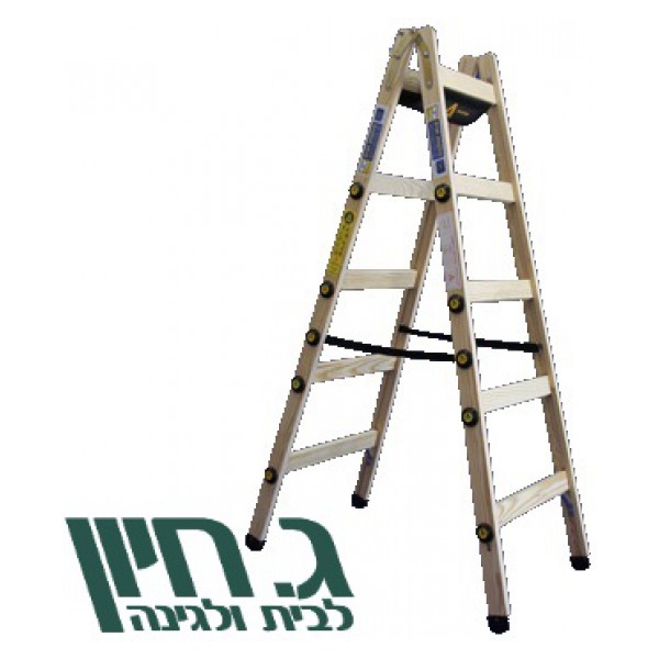 סולם עץ מקצועי - 2X12 סולמות חגית