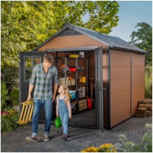 ⁦מחסן גינה NEWTON  ניוטון 7511 צבע חום  מחסן KETER כתר⁩ – תמונה ⁦3⁩