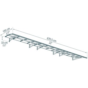 גגון AMSTERDAM אפור שקוף 1.4×6.7 מק"ט: 705460