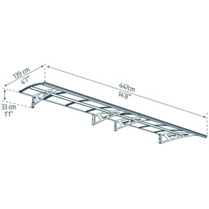 גגון AMSTERDAM אפור שקוף 1.4×4.5 מק"ט: 705459