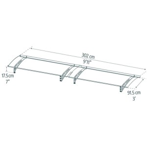 גגון AQUILA אפור כהה 0.9×3 מק"ט: 703676