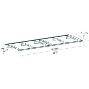 גגון AQUILA אפור כהה 0.9×4.1 מק"ט: 703410