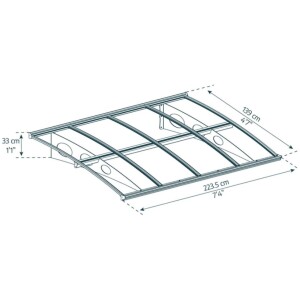 גגון HERALD אפור שקוף 1.4×2.2 מק"ט: 703370