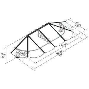 גגון LILY שחור שקוף 0.9×2.7 מק"ט: 706801