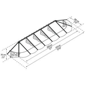 גגון LILY שחור שקוף 0.9×4.2 מק"ט: 706804