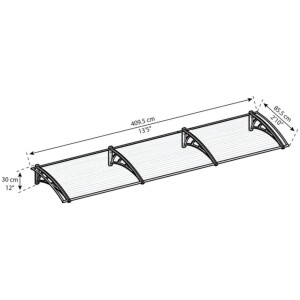 גגון NEO כפול דופן 0.9×4.1 מק"ט: 703856