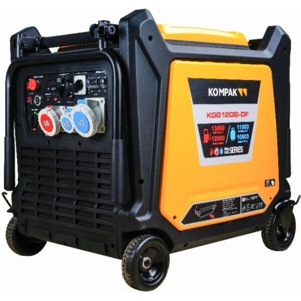 גנרטור אינוורטר מושתק גז בנזין  15KVA  400V / 230V Kompak KGG120Ei-DF