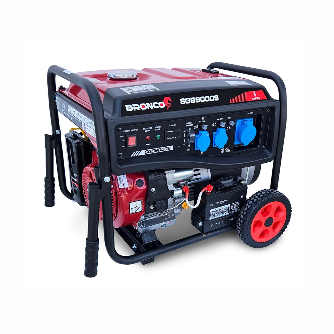 גנרטור בנזין מדגם SGB9000S מבית BRONCO עם סטארטר – עוצמה מקסימלית, אמינות גבוהה
