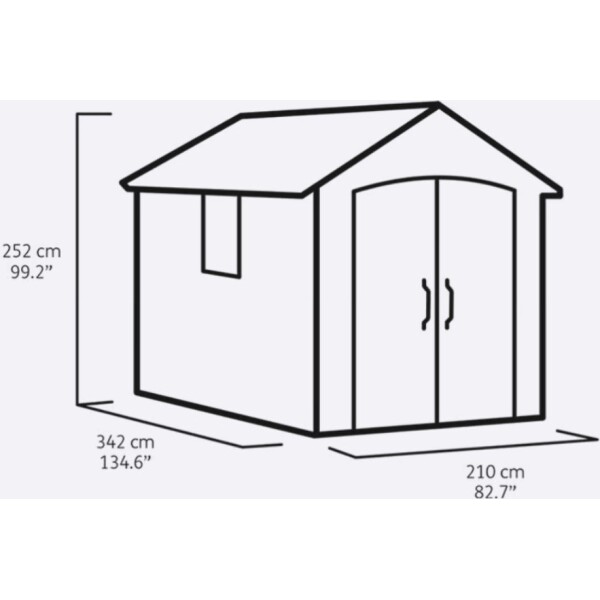 ⁦מחסן גינה פרימייר - 7.5x11 עמוק - אפור מבית KETER⁩ – תמונה ⁦2⁩