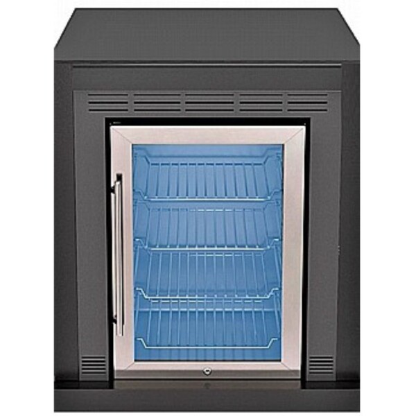 מקרר חוץ 70L דלת זכוכית שחור מגורגר מתאים לגריל Revolution מבית COLMAN