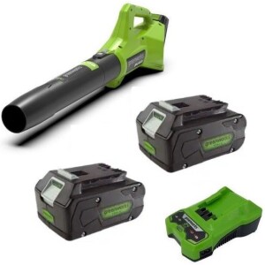 מפוח עלים GREENWORKS GEN2 24V דגם 99506-12 עם שתי סוללות 4 אמפר ומטען לתחזוקה ביתית מושלמת