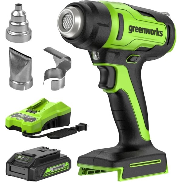 אקדח חום נטען 24V כולל סוללות 2Ah ומטען מבית  GREENWORKS