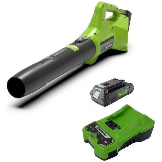 מפוח עלים GEN2 24V כולל סוללת 2 אמפר ומטען מהיר GREENWORKS 99506-10