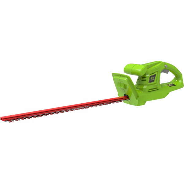 גוזם גדר חיה GREENWORKS 24V דגם 99505-3 עם להב 56 ס"מ וידית מסתובבת דו-כיוונית, כושר חיתוך 18 מ"מ ומהירות 1,400 סל"ד לעבודות DIY וטיפוח גינה מקצועי