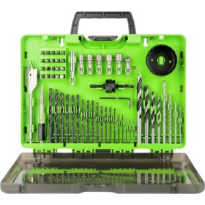 קיט 60 אביזרים מקצועי GREENWORKS דגם 99498 הכולל מקדחים וביטים עם אורך חיים מוגדל במזוודה קשיחה