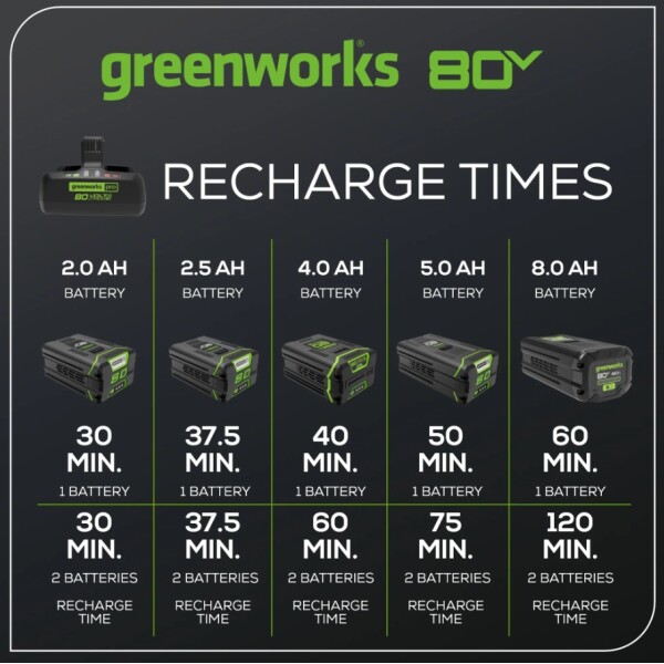⁦מטען כפול מהיר לסדרת PRO (מטען בלבד) GREENWORKS 99559 80V⁩ – תמונה ⁦6⁩