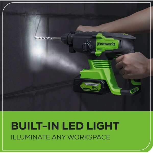⁦פטישון נטען 24V Brushless SDS-Plus גוף בלבד - 24V מבית GREENWORKS⁩ – תמונה ⁦5⁩