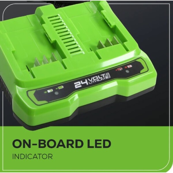 ⁦מטען מהיר כפול 24V שני תאי טעינה מבית GREENWORKS⁩ – תמונה ⁦3⁩