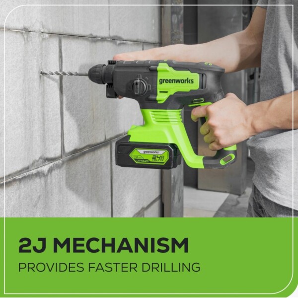 ⁦פטישון נטען 24V Brushless SDS-Plus גוף בלבד - 24V מבית GREENWORKS⁩ – תמונה ⁦6⁩