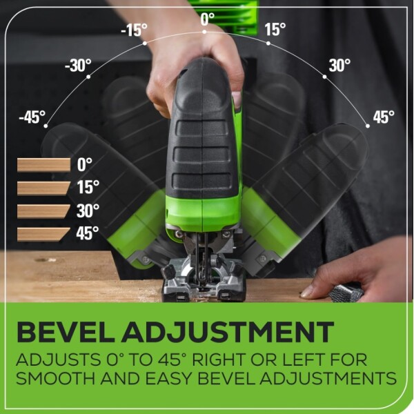 ⁦מסור אנכי נטען בראשלס 24V (גוף בלבד) GREENWORKS 99576-2⁩ – תמונה ⁦6⁩