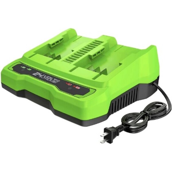 ⁦מטען מהיר כפול 24V שני תאי טעינה מבית GREENWORKS⁩ – תמונה ⁦2⁩