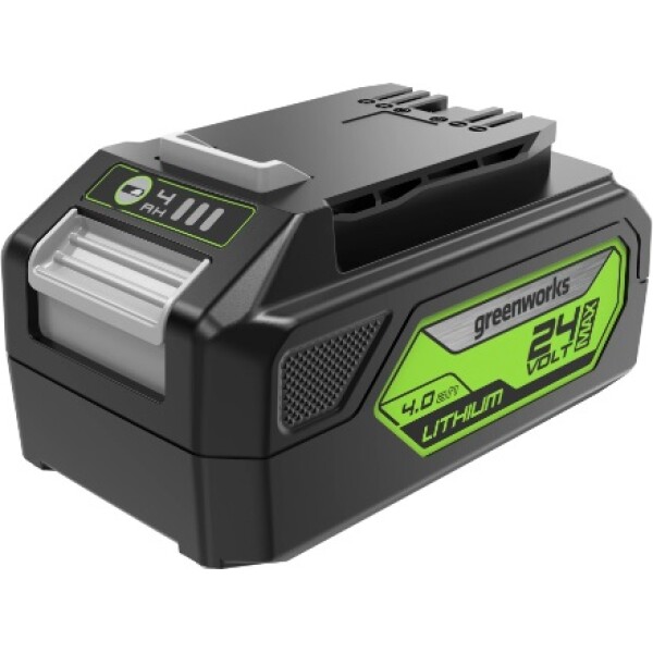 סוללת ליתיום GREENWORKS 24V 4.0Ah דגם 99583 עם תאי Panasonic ומחוון טעינה דיגיטלי