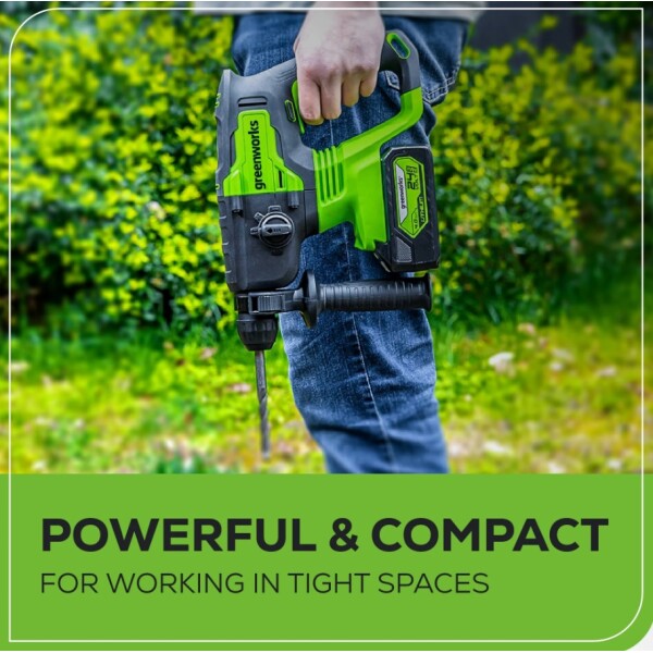 ⁦פטישון נטען 24V Brushless SDS-Plus גוף בלבד - 24V מבית GREENWORKS⁩ – תמונה ⁦8⁩