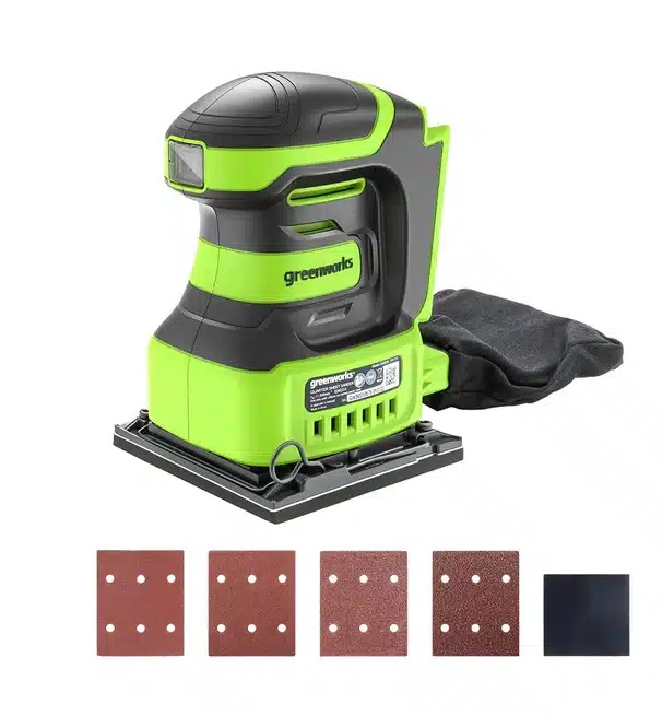 מלטשת רוטטת נטענת מרובעת גוף בלבד – 24V דגם 99683 GREENWORKS