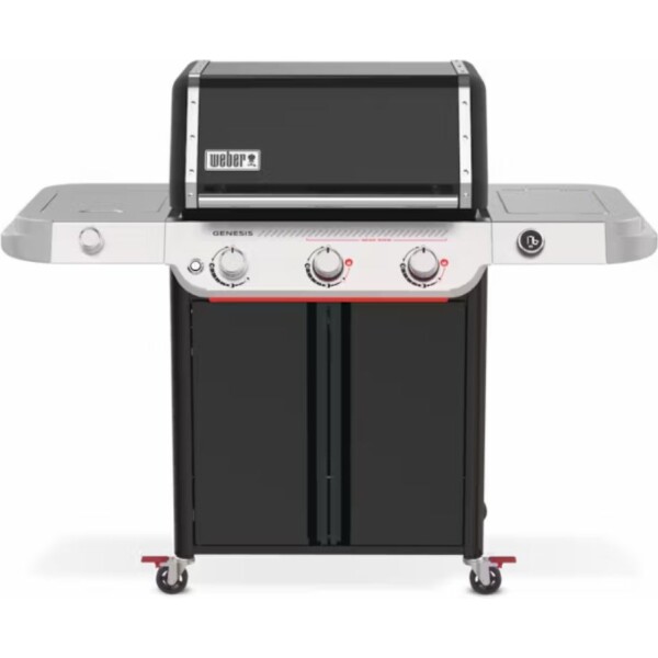 גריל גז גריל גז GENESIS E-335W שחור 3 מבערים כולל כירת צד וארון אחסון צג דיגיטלי מבית WEBER