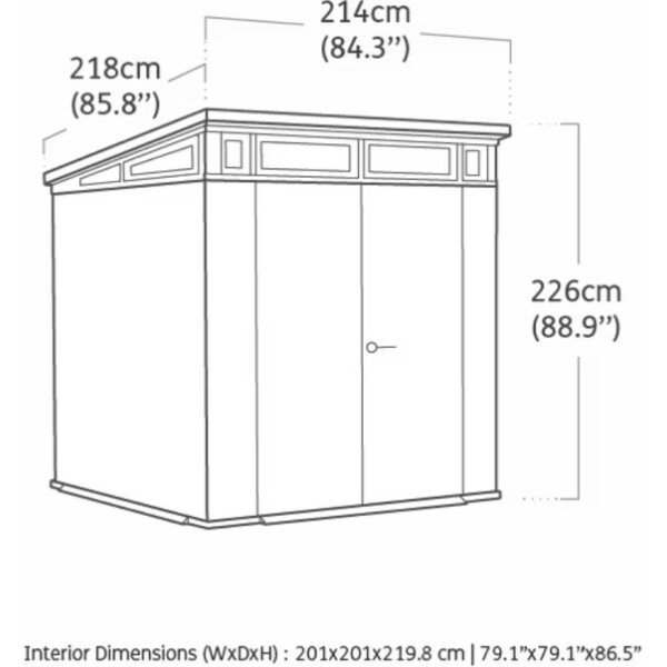 ⁦מחסן גינה קורטינה 7x7 בצבע אפור פתרון אחסון מעוצב לכל מטרה מבית KETER⁩ – תמונה ⁦5⁩