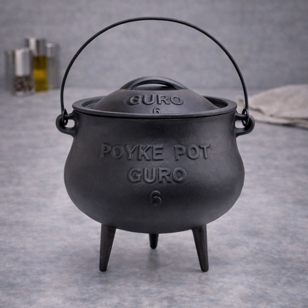 סיר פויקה מידה 6 עם רגליים עשוי מברזל יצוק איכותי ועבה