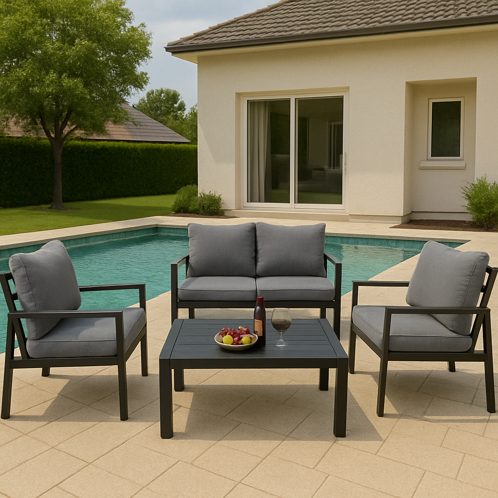 סט פינת ישיבה דגם בריסל דו מושבי אפור