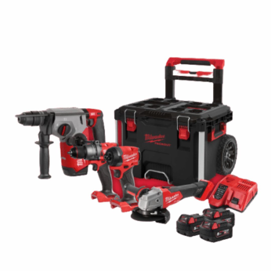 סט כלים דבלין דור 4 כולל 2 סוללות 5AH + מטען מהיר בתיק כלים Milwaukee FUEL
