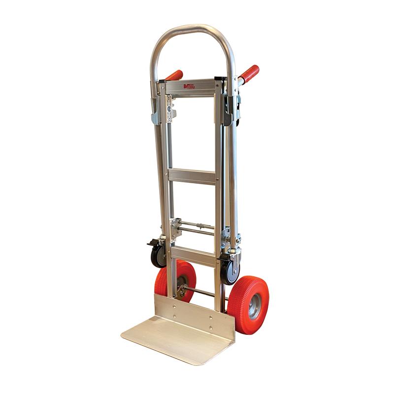 עגלת אלומיניום דו מצב 400 ק"ג גלגל PU רחב B.Tech + מעצור