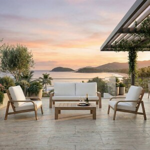 ריהוט גן - פינת ישיבה דמוי עץ מדגם פיראוס