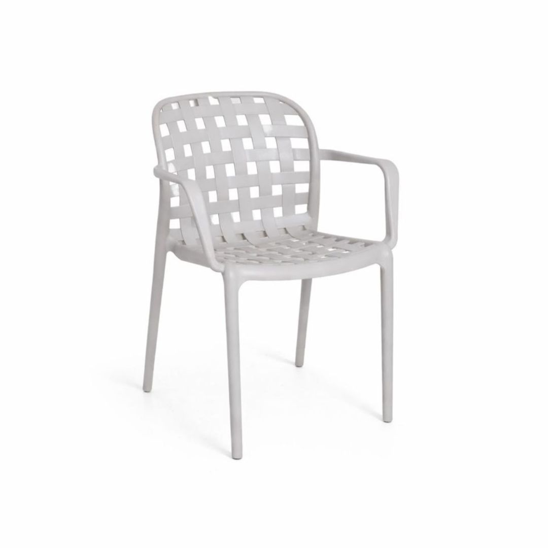 כסא פלסטיק רשת צבע אבן W-02 דגם אגם כולל ידיות