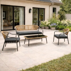 מערכת ישיבה דו מושבי דגם פאלאס אפור נטורל