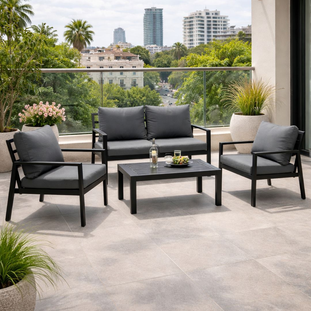 סט פינת ישיבה דו מושבית דגם בריסל צבע אפור