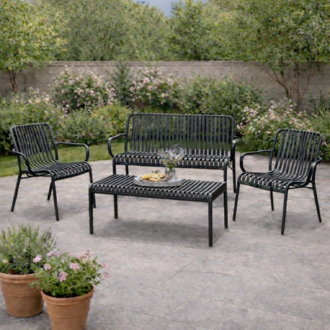 פינת ישיבה דו מושבית דגם ספיר בצבע אפור כהה