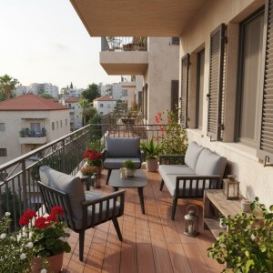 ריהוט גן סלוני פינת ישיבה דו מושבית מדגם אושן אפור פחם