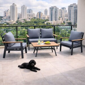 ריהוט גן סלוני דו מושבי מדגם בוגוטה אפור