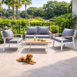 ריהוט גן סלוני דו מושבי דגם בוגוטה לבן