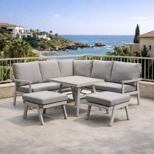 ריהוט גן סלוני פינתי דגם נפאל צבע שמפניה