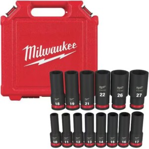 סט 10 בוקסות עמוקות דרייב "1/2 Milwaukee SHOCKWAVE 4932480457
