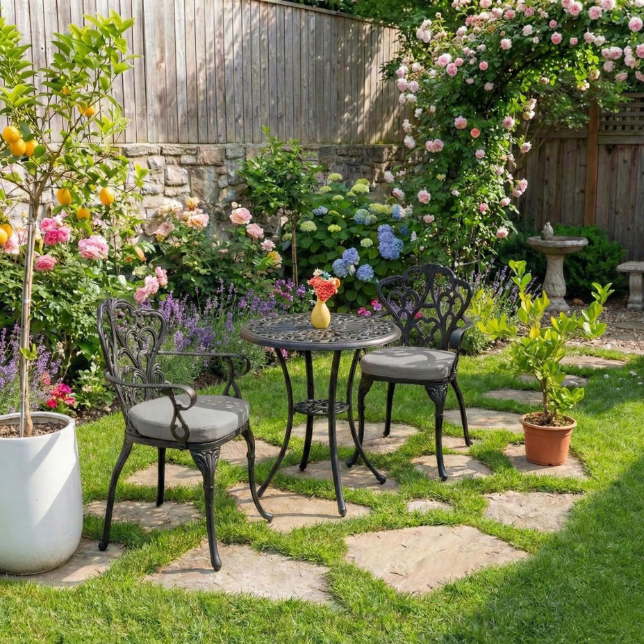 סט ריהוט גינה זוגי למרפסת דגם מנילה שחור