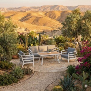 ריהוט גן תלת מושבי דגם "פרקר" אפור