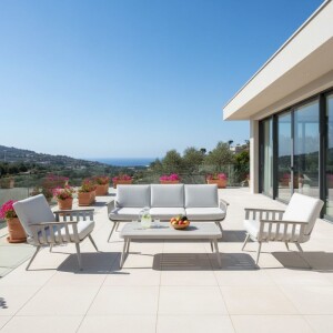 ריהוט גן תלת מושבי מדגם ניו אושן שמפניה