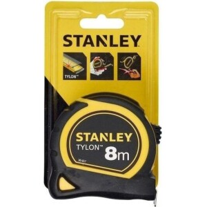 סרט מדידה 8 מטר מצופה גומי מבית Stanley