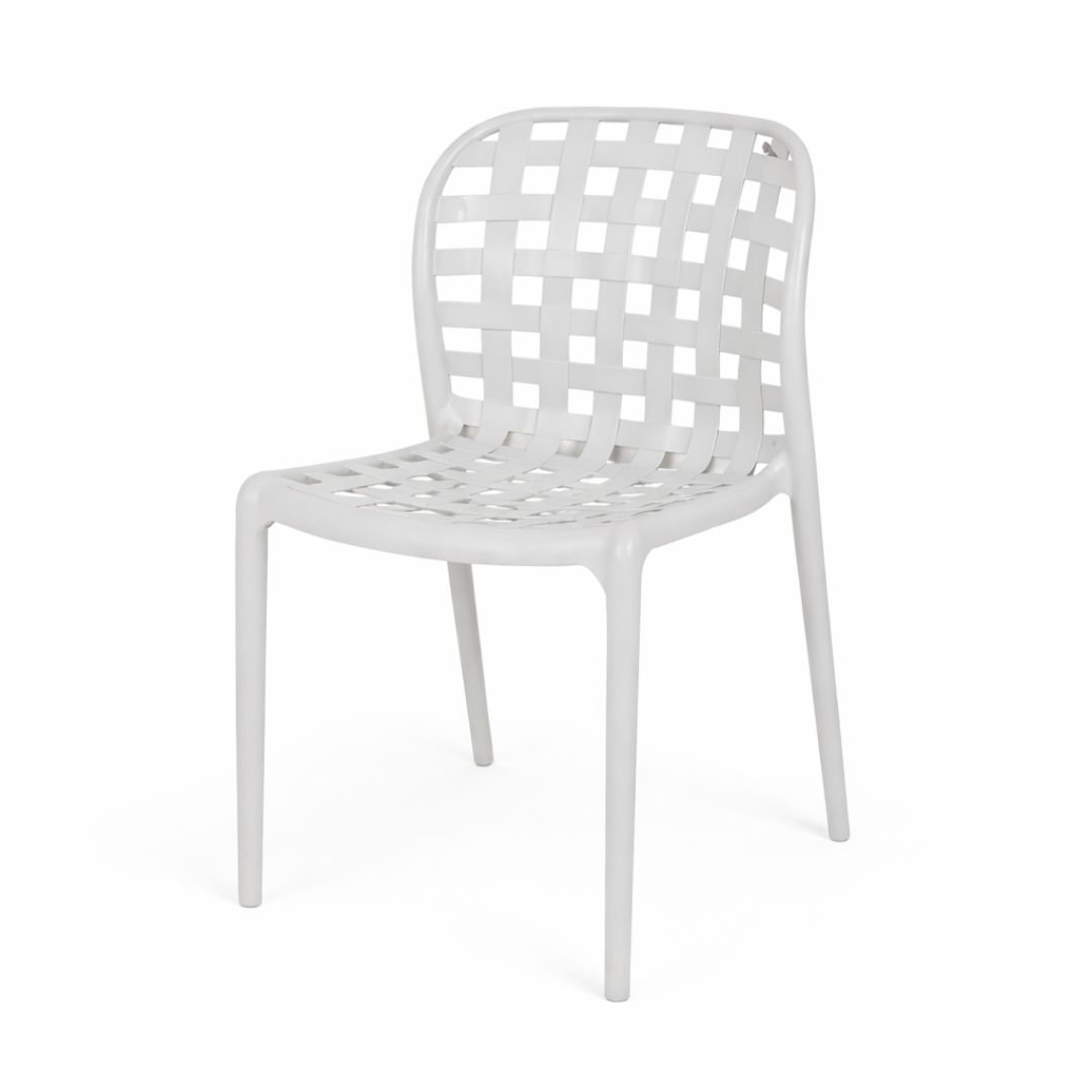 כסא פלסטיק רשת צבע אבן דגם אגוז ללא ידיות